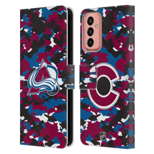 NHL Colorado Avalanche Camouflage Leather Book Wallet Case Cover For Samsung Galaxy M13 (2022)