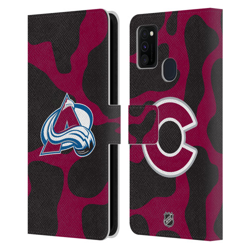 NHL Colorado Avalanche Cow Pattern Leather Book Wallet Case Cover For Samsung Galaxy M30s (2019)/M21 (2020)