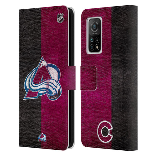 NHL Colorado Avalanche Half Distressed Leather Book Wallet Case Cover For Xiaomi Mi 10T 5G