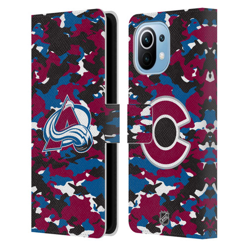 NHL Colorado Avalanche Camouflage Leather Book Wallet Case Cover For Xiaomi Mi 11