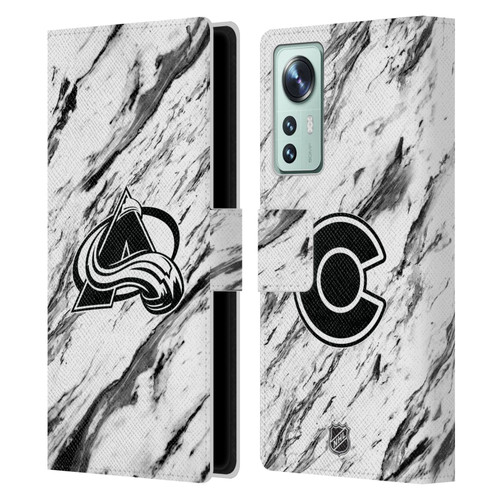 NHL Colorado Avalanche Marble Leather Book Wallet Case Cover For Xiaomi 12