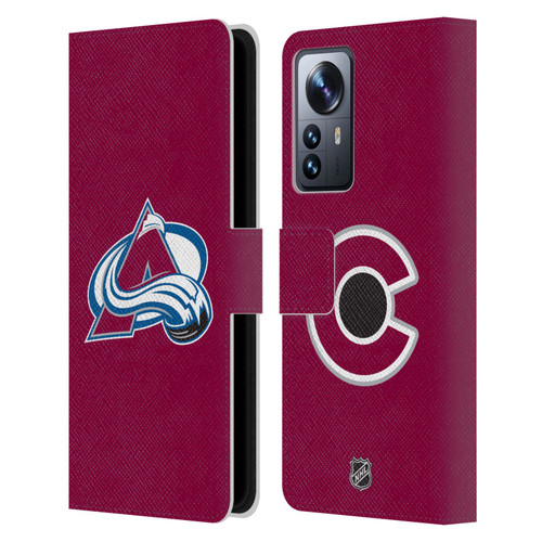 NHL Colorado Avalanche Plain Leather Book Wallet Case Cover For Xiaomi 12 Pro