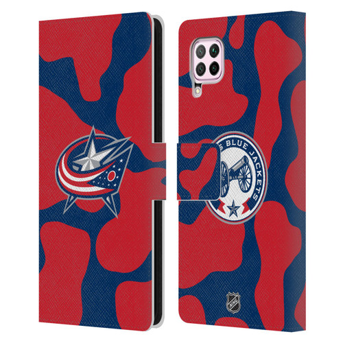 NHL Columbus Blue Jackets Cow Pattern Leather Book Wallet Case Cover For Huawei Nova 6 SE / P40 Lite