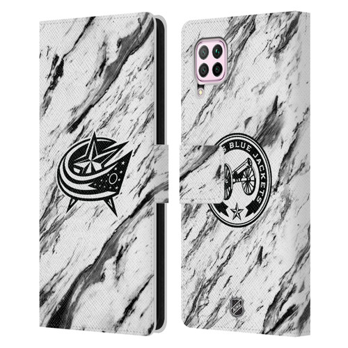 NHL Columbus Blue Jackets Marble Leather Book Wallet Case Cover For Huawei Nova 6 SE / P40 Lite