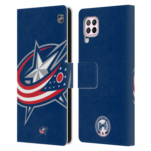 NHL Columbus Blue Jackets Oversized Leather Book Wallet Case Cover For Huawei Nova 6 SE / P40 Lite