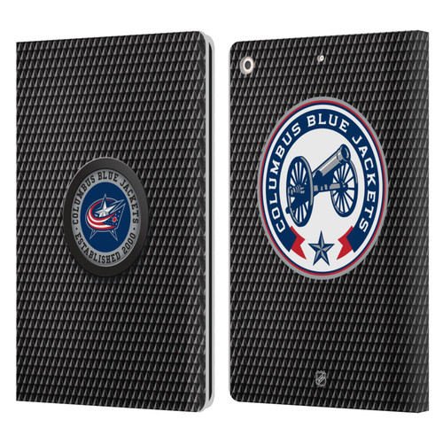 NHL Columbus Blue Jackets Puck Texture Leather Book Wallet Case Cover For Apple iPad 10.2 2019/2020/2021