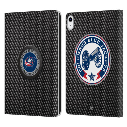 NHL Columbus Blue Jackets Puck Texture Leather Book Wallet Case Cover For Apple iPad 10.9 (2022)