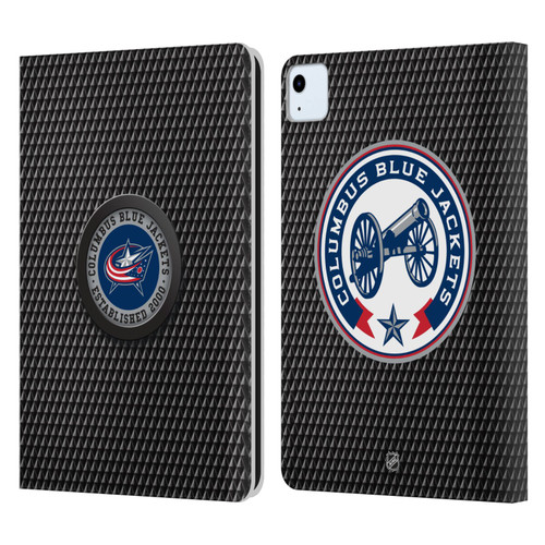 NHL Columbus Blue Jackets Puck Texture Leather Book Wallet Case Cover For Apple iPad Air 2020 / 2022