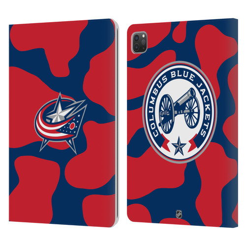 NHL Columbus Blue Jackets Cow Pattern Leather Book Wallet Case Cover For Apple iPad Pro 11 2020 / 2021 / 2022