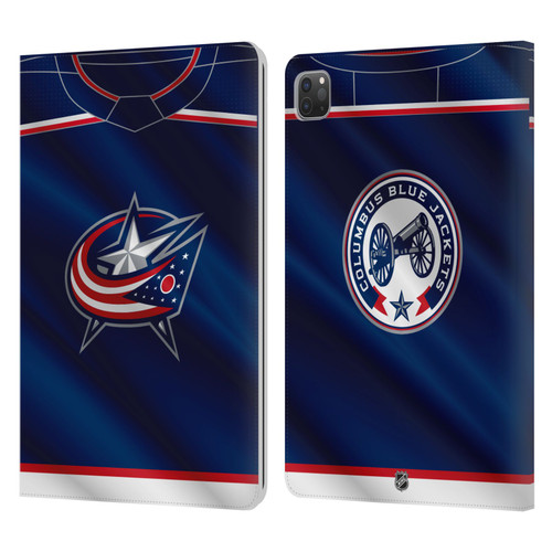 NHL Columbus Blue Jackets Jersey Leather Book Wallet Case Cover For Apple iPad Pro 11 2020 / 2021 / 2022