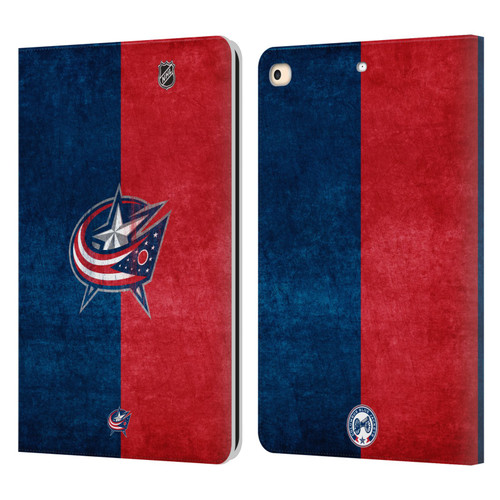 NHL Columbus Blue Jackets Half Distressed Leather Book Wallet Case Cover For Apple iPad 9.7 2017 / iPad 9.7 2018