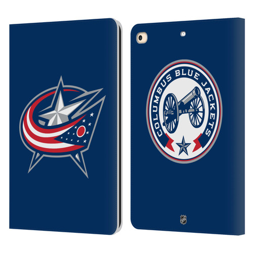 NHL Columbus Blue Jackets Plain Leather Book Wallet Case Cover For Apple iPad 9.7 2017 / iPad 9.7 2018