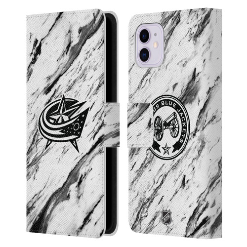 NHL Columbus Blue Jackets Marble Leather Book Wallet Case Cover For Apple iPhone 11