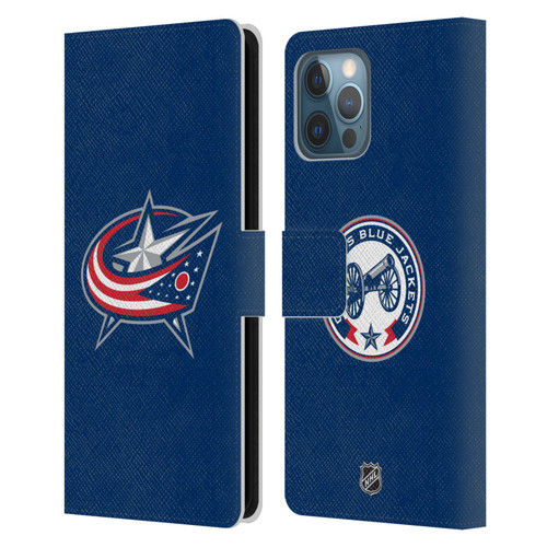 NHL Columbus Blue Jackets Plain Leather Book Wallet Case Cover For Apple iPhone 12 Pro Max