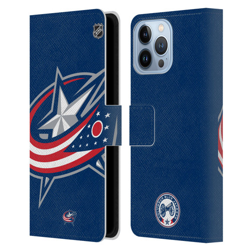 NHL Columbus Blue Jackets Oversized Leather Book Wallet Case Cover For Apple iPhone 13 Pro Max