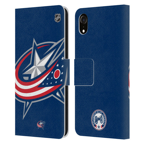 NHL Columbus Blue Jackets Oversized Leather Book Wallet Case Cover For Apple iPhone XR