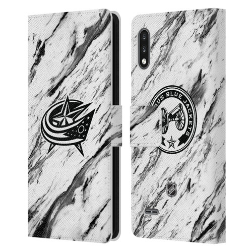 NHL Columbus Blue Jackets Marble Leather Book Wallet Case Cover For LG K22