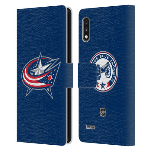 NHL Columbus Blue Jackets Plain Leather Book Wallet Case Cover For LG K22