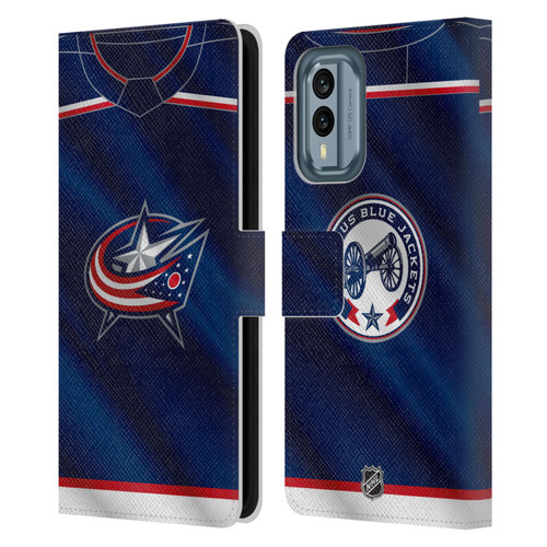 NHL Columbus Blue Jackets Jersey Leather Book Wallet Case Cover For Nokia X30