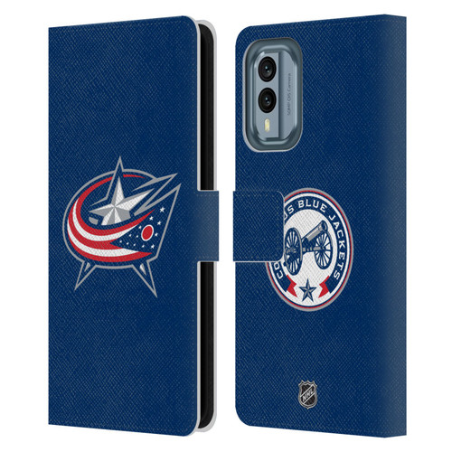 NHL Columbus Blue Jackets Plain Leather Book Wallet Case Cover For Nokia X30