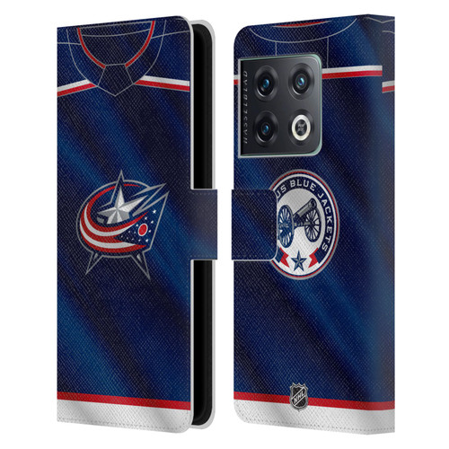 NHL Columbus Blue Jackets Jersey Leather Book Wallet Case Cover For OnePlus 10 Pro