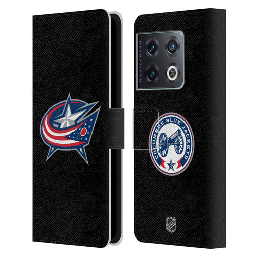 NHL Columbus Blue Jackets Plain Leather Book Wallet Case Cover For OnePlus 10 Pro