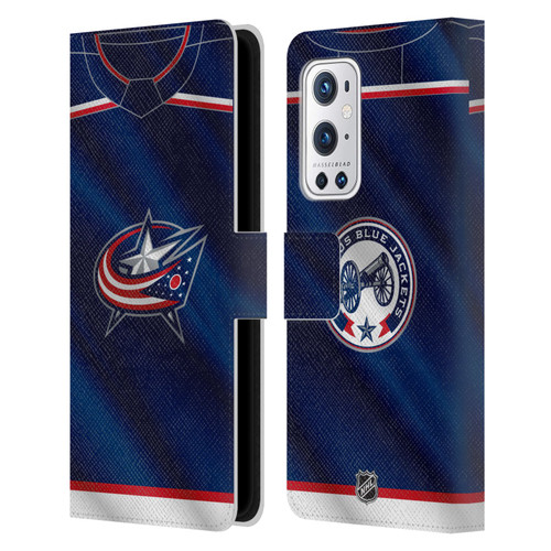 NHL Columbus Blue Jackets Jersey Leather Book Wallet Case Cover For OnePlus 9 Pro