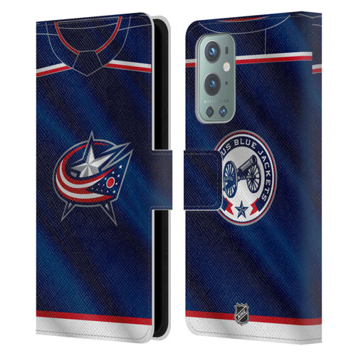 NHL Columbus Blue Jackets Jersey Leather Book Wallet Case Cover For OnePlus 9