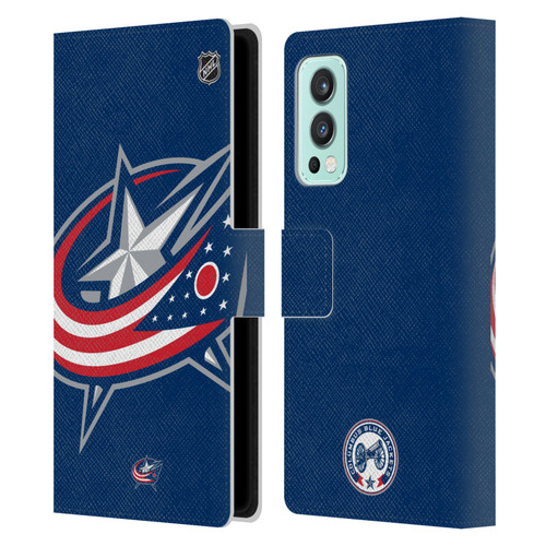 NHL Columbus Blue Jackets Oversized Leather Book Wallet Case Cover For OnePlus Nord 2 5G