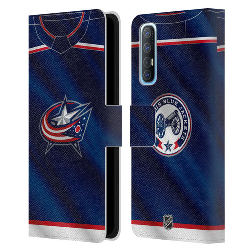 NHL Columbus Blue Jackets Jersey Leather Book Wallet Case Cover For OPPO Find X2 Neo 5G