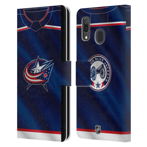 NHL Columbus Blue Jackets Jersey Leather Book Wallet Case Cover For Samsung Galaxy A33 5G (2022)