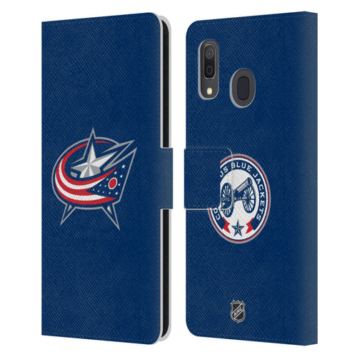 NHL Columbus Blue Jackets Plain Leather Book Wallet Case Cover For Samsung Galaxy A33 5G (2022)