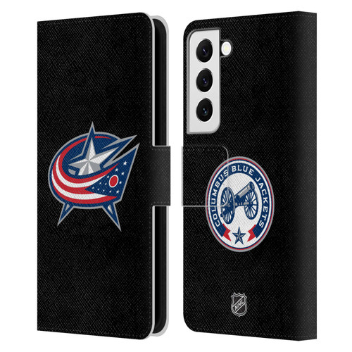 NHL Columbus Blue Jackets Plain Leather Book Wallet Case Cover For Samsung Galaxy S22 5G