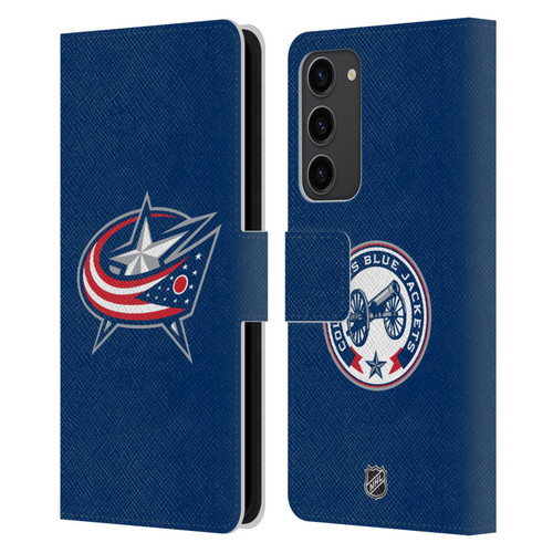 NHL Columbus Blue Jackets Plain Leather Book Wallet Case Cover For Samsung Galaxy S23+ 5G