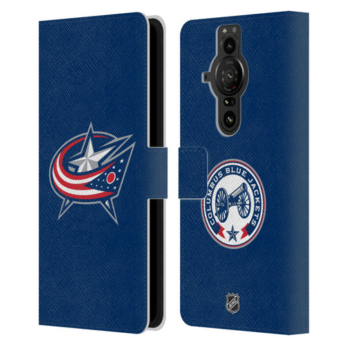 NHL Columbus Blue Jackets Plain Leather Book Wallet Case Cover For Sony Xperia Pro-I