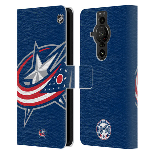 NHL Columbus Blue Jackets Oversized Leather Book Wallet Case Cover For Sony Xperia Pro-I