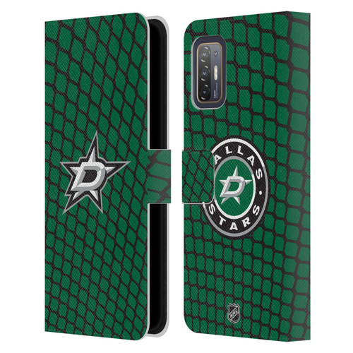 NHL Dallas Stars Net Pattern Leather Book Wallet Case Cover For HTC Desire 21 Pro 5G