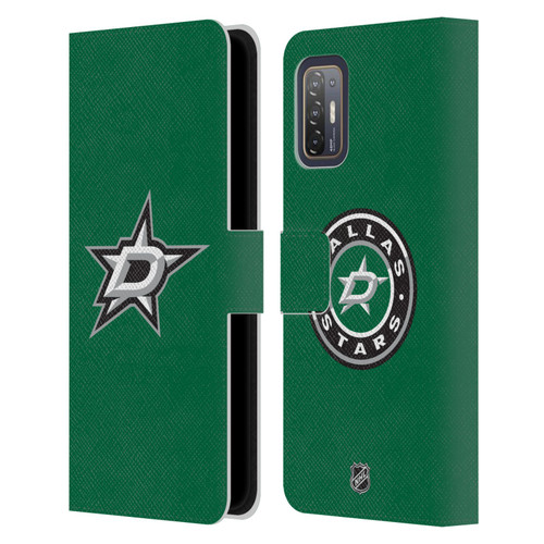 NHL Dallas Stars Plain Leather Book Wallet Case Cover For HTC Desire 21 Pro 5G