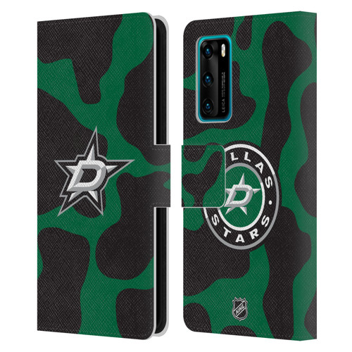 NHL Dallas Stars Cow Pattern Leather Book Wallet Case Cover For Huawei P40 5G