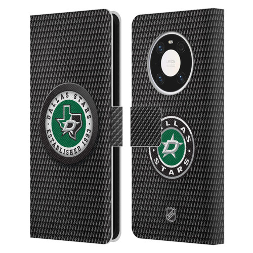 NHL Dallas Stars Puck Texture Leather Book Wallet Case Cover For Huawei Mate 40 Pro 5G