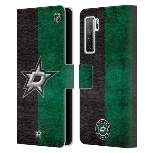 NHL Dallas Stars Half Distressed Leather Book Wallet Case Cover For Huawei Nova 7 SE/P40 Lite 5G