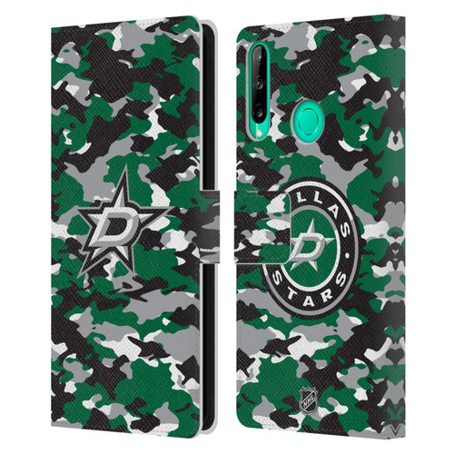 NHL Dallas Stars Camouflage Leather Book Wallet Case Cover For Huawei P40 lite E