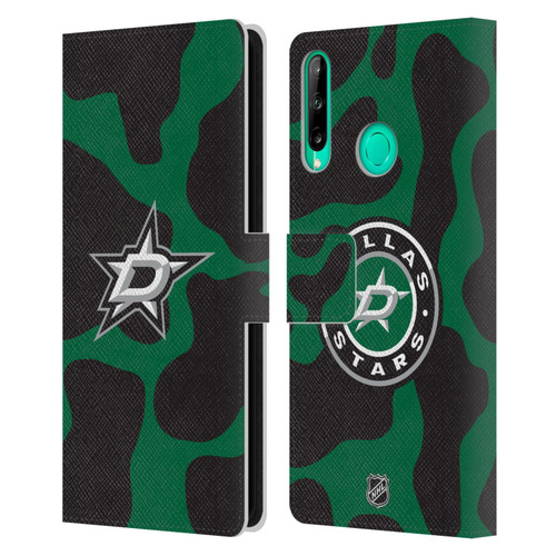 NHL Dallas Stars Cow Pattern Leather Book Wallet Case Cover For Huawei P40 lite E