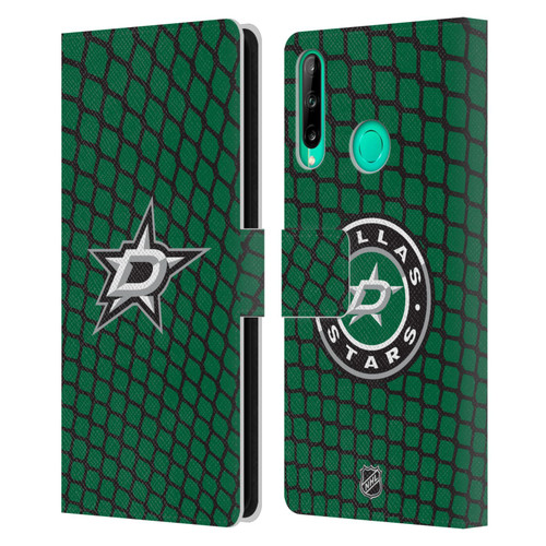 NHL Dallas Stars Net Pattern Leather Book Wallet Case Cover For Huawei P40 lite E