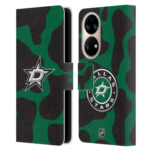 NHL Dallas Stars Cow Pattern Leather Book Wallet Case Cover For Huawei P50