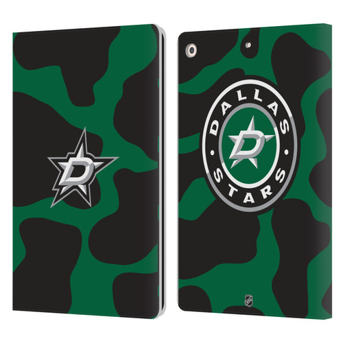 NHL Dallas Stars Cow Pattern Leather Book Wallet Case Cover For Apple iPad 10.2 2019/2020/2021