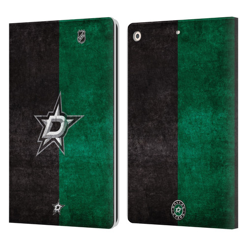 NHL Dallas Stars Half Distressed Leather Book Wallet Case Cover For Apple iPad 10.2 2019/2020/2021