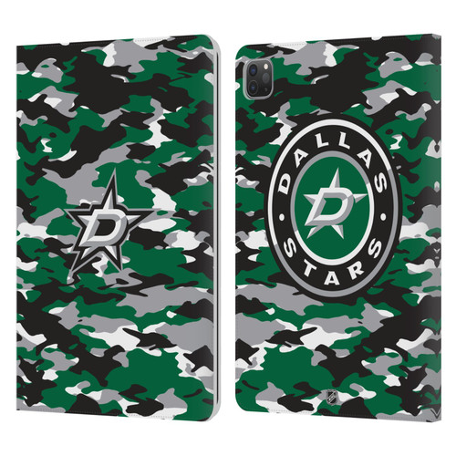 NHL Dallas Stars Camouflage Leather Book Wallet Case Cover For Apple iPad Pro 11 2020 / 2021 / 2022