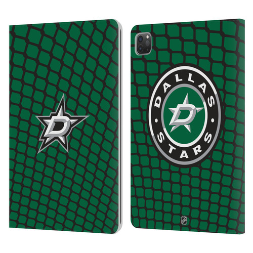 NHL Dallas Stars Net Pattern Leather Book Wallet Case Cover For Apple iPad Pro 11 2020 / 2021 / 2022