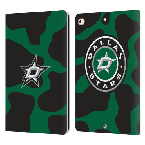 NHL Dallas Stars Cow Pattern Leather Book Wallet Case Cover For Apple iPad 9.7 2017 / iPad 9.7 2018